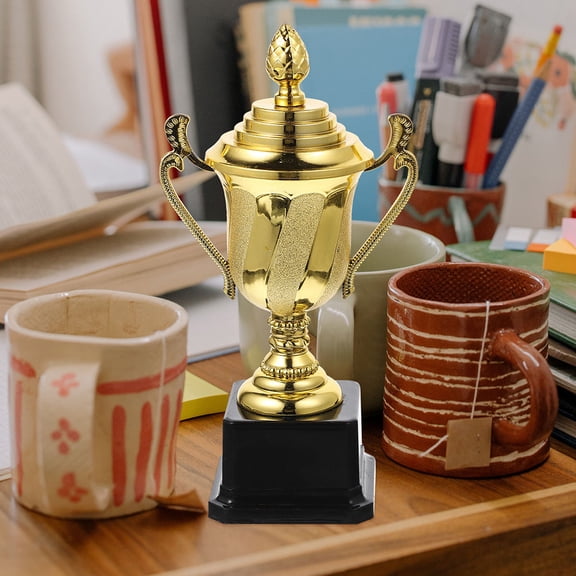 OUNONA  2 Pcs Trophy Medal Delicate Trophies for Winning Prizes Gold Mini Parent-child