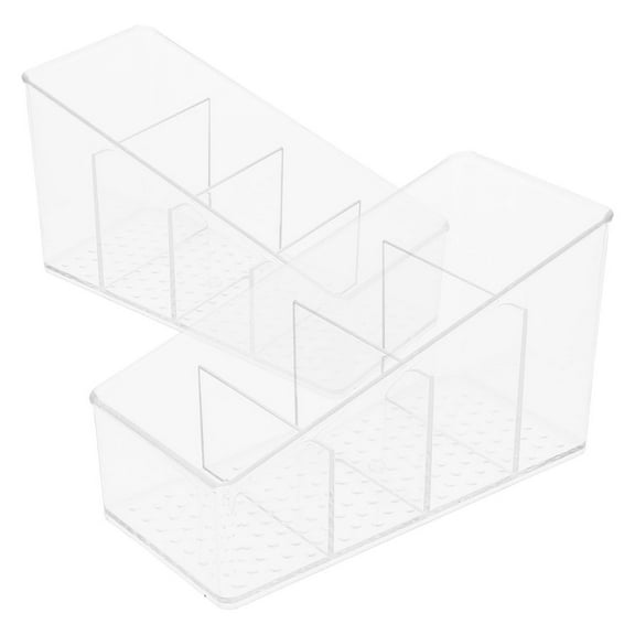 Tineasur Clear Tea Bag Organizer Box with Lid, Compact Kitchen Storage Container for Pantry, Countertop, Easy Access and Neat Organization