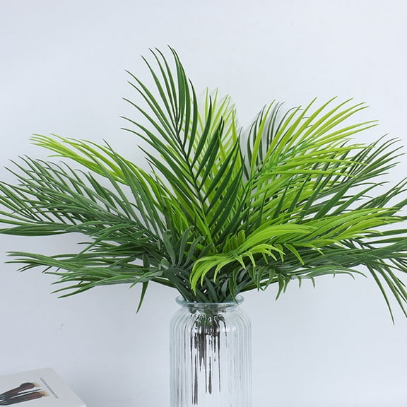 OUNONA  2 Pcs Vivid Artificial Palm Leaves Tropical Fake Plants Stems Banquet Green