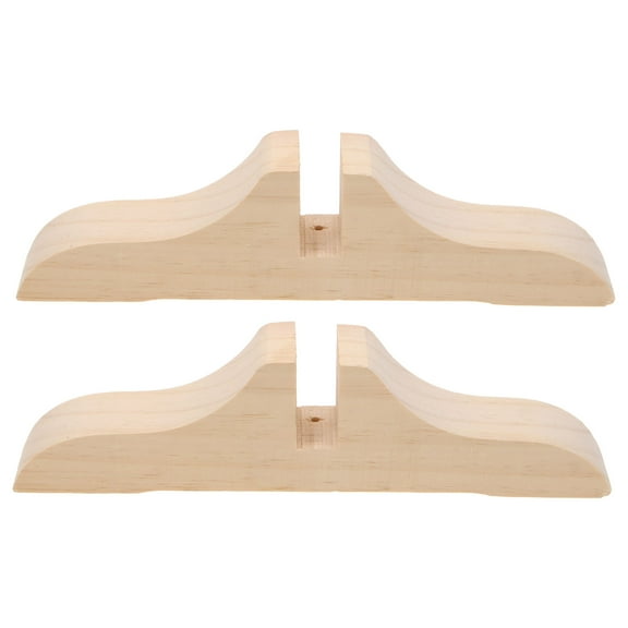 OUNONA  2 Pcs Wear-resistant Screen Feet Wooden Divider Base Stand Room Beige