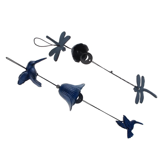 OUNONA  2 Pcs Wedding Hanging Decor Wind Chime Pendant Hooks Hanger Part Blue