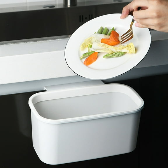 OUNONA 2 Pcs White Trash Can Hanging Apricot and Gray Easy to Install