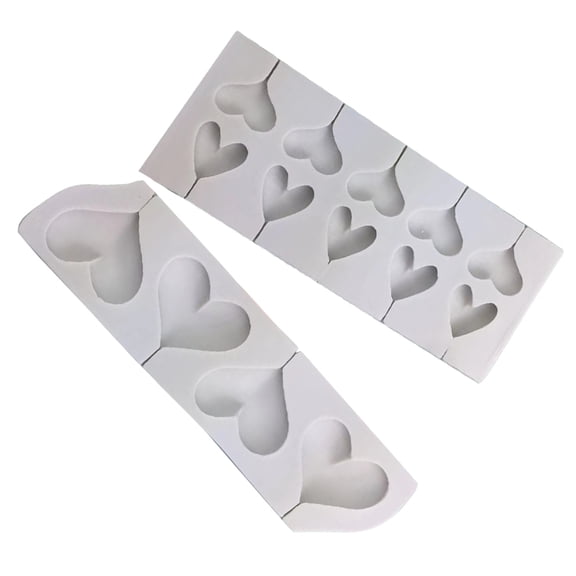OUNONA  2 Pcs Wicker Double Heart Shaped Silicone Mold Baby