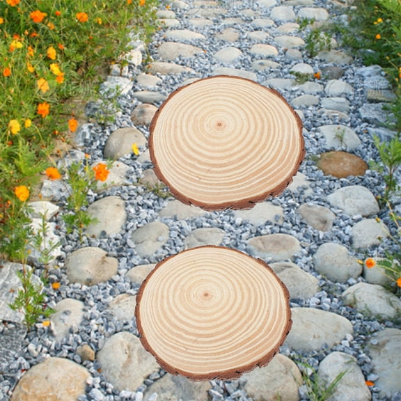 OUNONA Garden Paver 2Pcs Beige Wood for Durable Use and Outdoor Walkway