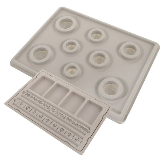 OUNONA 2 Pcs for Measurement Beaded Design Plate 34.50X25.80X1.50CM Grey