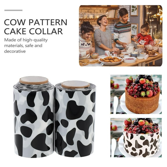 OUNONA 2 Rolls Cake Collars Round Plastic Cake Decor for Event Planners