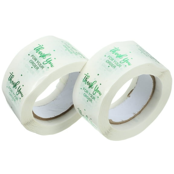 OUNONA 2 Rolls Envelope Sticker Label Adhesive Dot Stickers Sticky Circle Proof Green