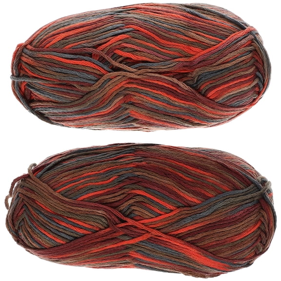 OUNONA 2 Rolls of Cotton Woolen Yarns Hand-knitting Wool Yarns DIY Crafts Knitting Materials
