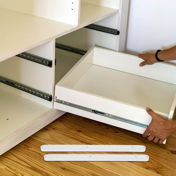 OUNONA 2 Set Drawer Slides Furniture Guide Cupboards Track Bottom Plastic Drawer Slide Kit Replace Drawer Track Hardware Furniture Tv Cabinet