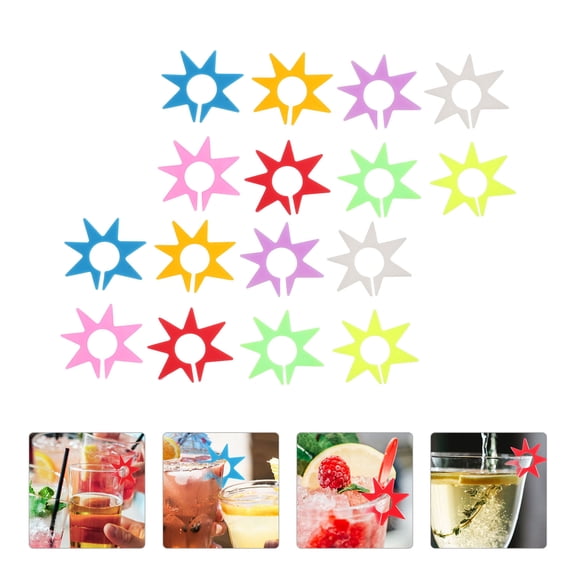 OUNONA 2 Sets 16 Pcs Cup Labels Durable Glass Markers Fun Party Essentials