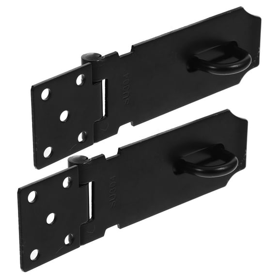 OUNONA 2 Sets Barn Door Latches Heavy Duty Gate Locks for Outdoor Fence Key Black
