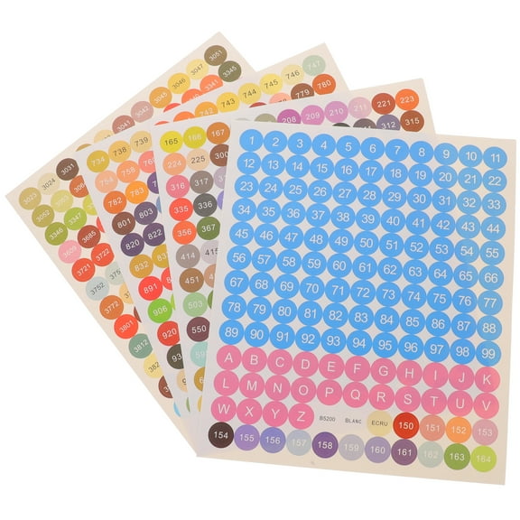 OUNONA 2 Sets Colorful Number and Letter Stickers for Art Painting, Cross Label Decals, Decorative Numbering and Craft Projects
