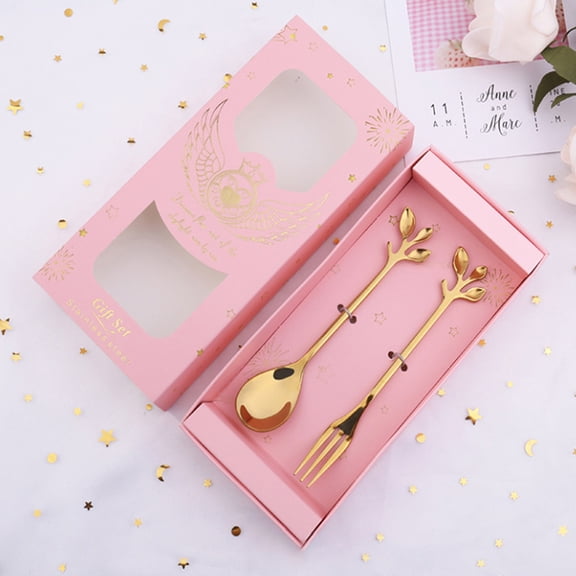 OUNONA 2 Sets Handle Stainless Steel Utensil Sets for Tea Serving, Hotel, Restaurant, Catering Service Use