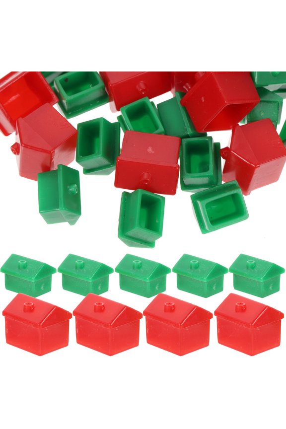 2Sets Board Game House Pieces Replacement Props for Rich Man Hotel Accessories