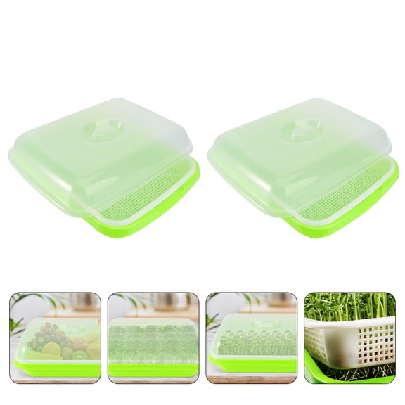 OUNONA 2 Sets Plant Seedling Tray Sprout Wheatgrass Grower