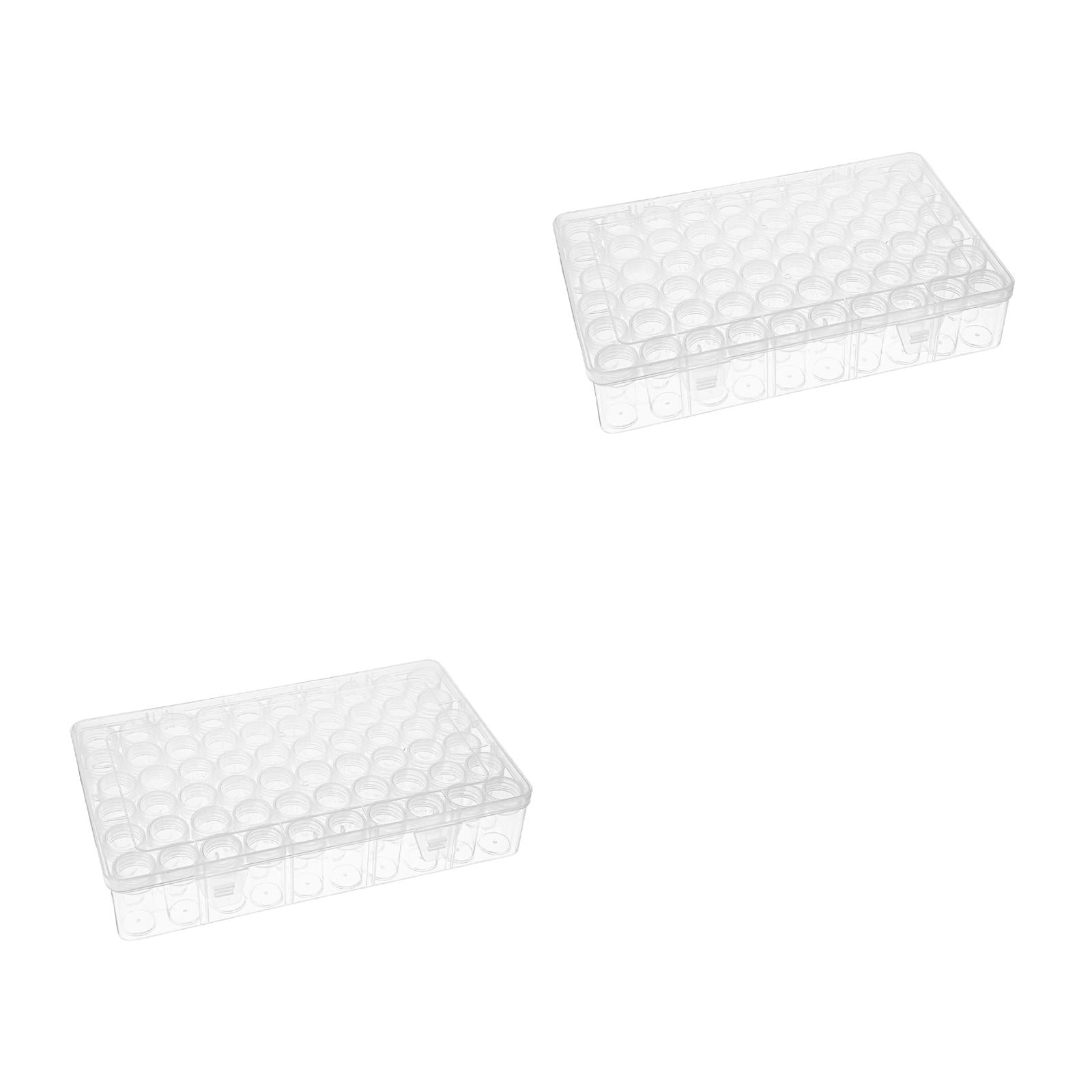 OUNONA Raindrops 2 Sets Small Parts Organizer Box for Loose Beads Multi grids Beads Storage Case