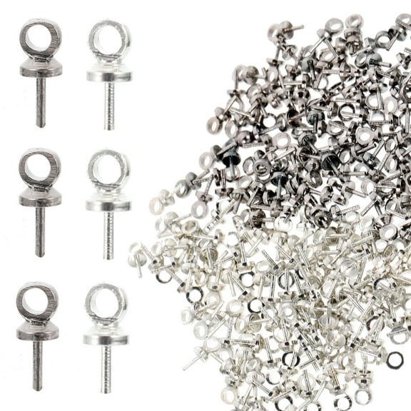 OUNONA 2 Sets Small Screw Eye Pins for Jewelry Making and Crafting, Threaded Screws for Beading and Accessories