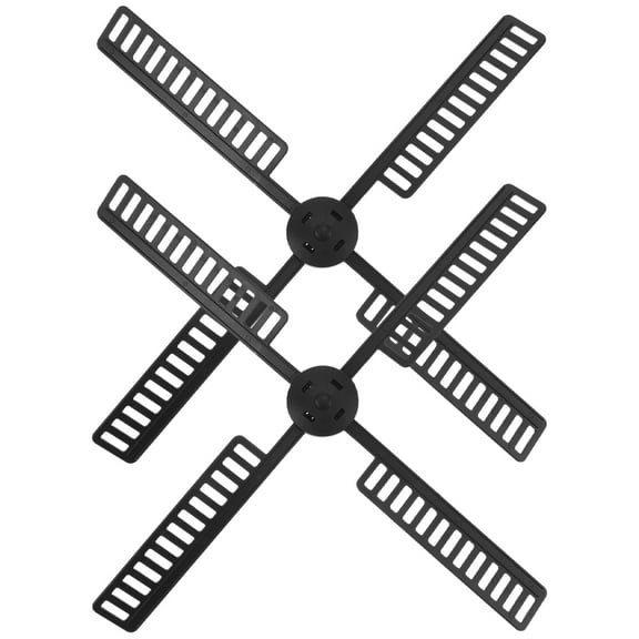 OUNONA 2 Sets Solar Windmill Lighthouse Rotating Outdoor Waterproof Plaid Tie Bead Chain Blinds Black