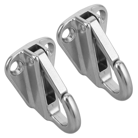 OUNONA 2 Sets Stainless Marine Fending Hooks With Spring Clip Design Boat Bumper Hanger Easy To Install And Remove Hook For Boats