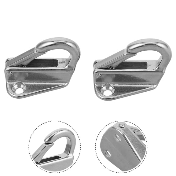 OUNONA 2 Sets Stainless Steel Marine Fending Hooks With Spring Clip Compact Hook For Boats Easy To Install And Remove Hanger