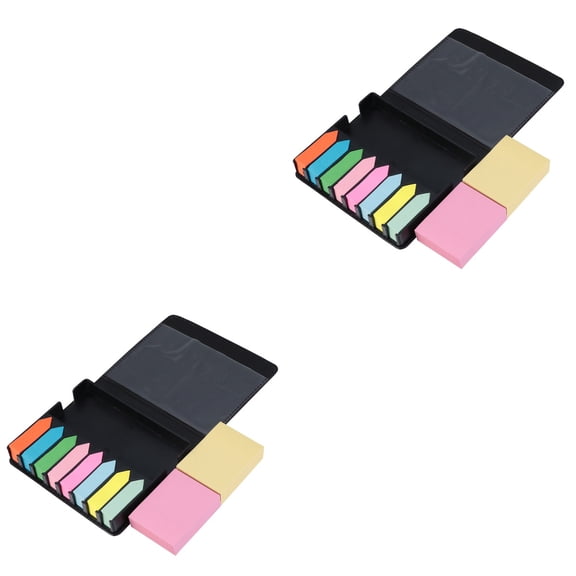 OUNONA 2 Sets Sticky Notepads Self-Stick Note Box with Memo Pad Index Tabs Flags
