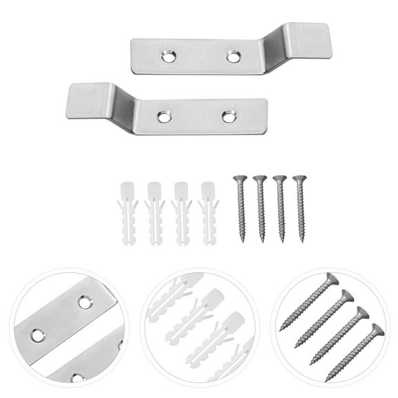 OUNONA 2Sets Wall Mounted Urinal Support Hook Stainless Steel Bracket for Strong Abrasion Resistance