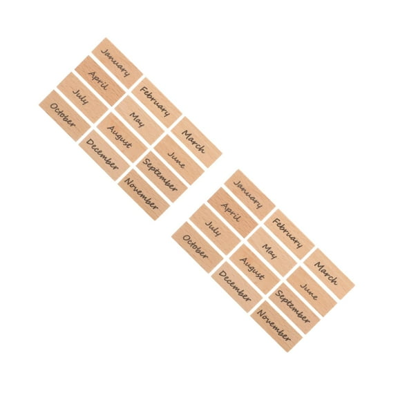 OUNONA 2 Sets Wooden Stamps Month Patterns Craft DIY Wood Rubber Stamps Party Decoration