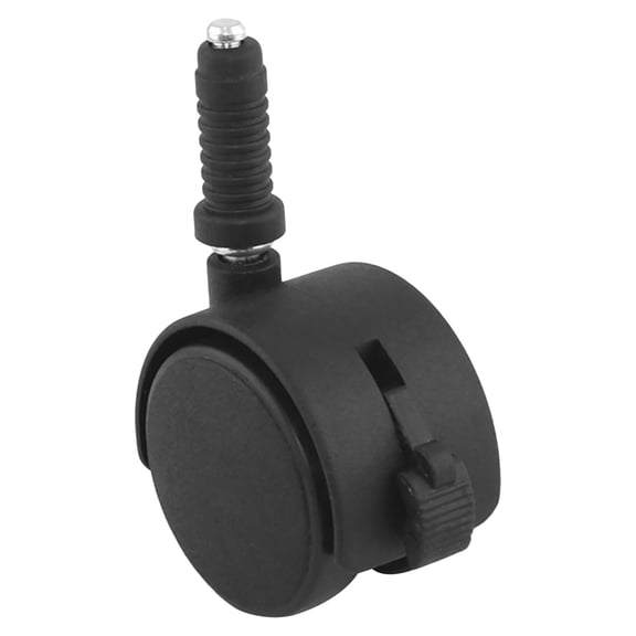 OUNONA 2 Sets 2-Inch Furniture Rolling Wheels with Brake, Universal Bed Casters with Stem Cover, Black for Chairs, Sofas, Cabinets