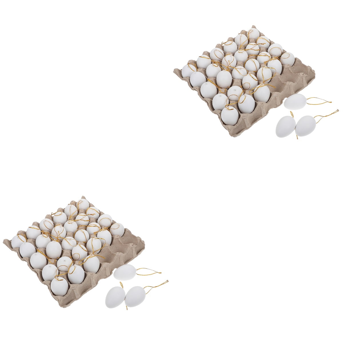 OUNONA 2 Sets  of Unfinished Eggs DIY Easter Eggs Blank Eggs Graffiti Blank Eggs Simulated Easter Eggs Pendants