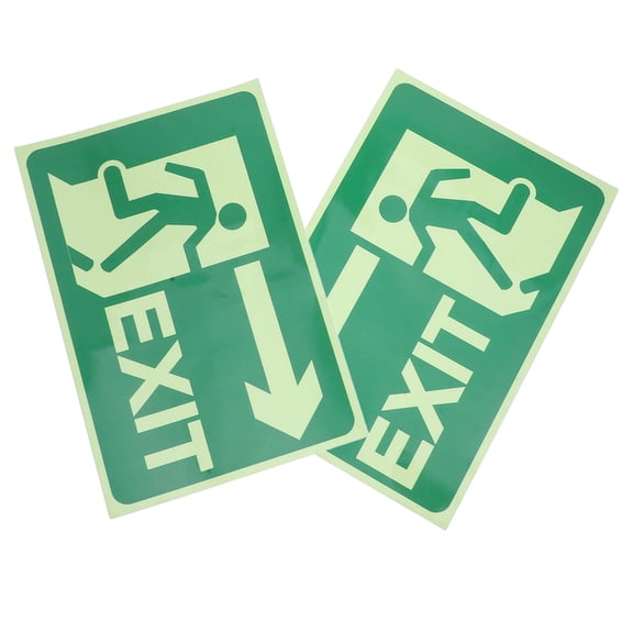 OUNONA 2 Sheets Reflective Exit Sign Sticker Exit Sign Stickers Reflective Emergency Exit Signs Directional Signs For Shopping Malls