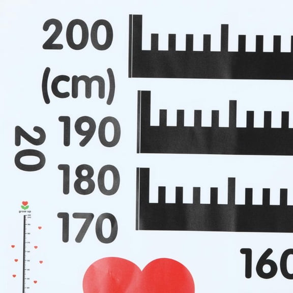 OUNONA Safe PVC Heart Height Growth Wall Decals for Home Decoration