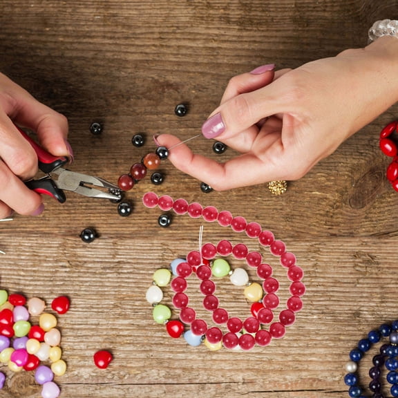 OUNONA  2 Strings Beads Charms Delicate DIY Earring Supplies