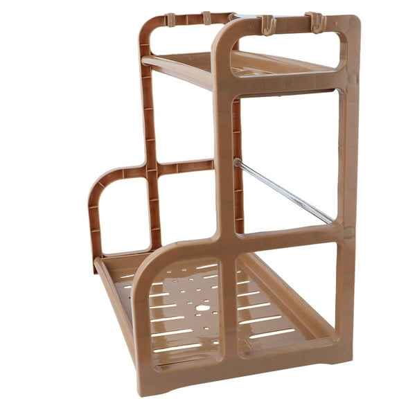 OUNONA 2 Tier Corner Countertop Organizer Shelf Kitchen Unique Storage Rack