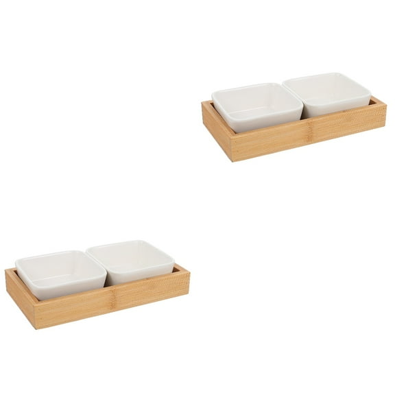 OUNONA 2 pcs Creative Household Ceramic Fruit Plate Snack Display Plate Dried Fruit Plate