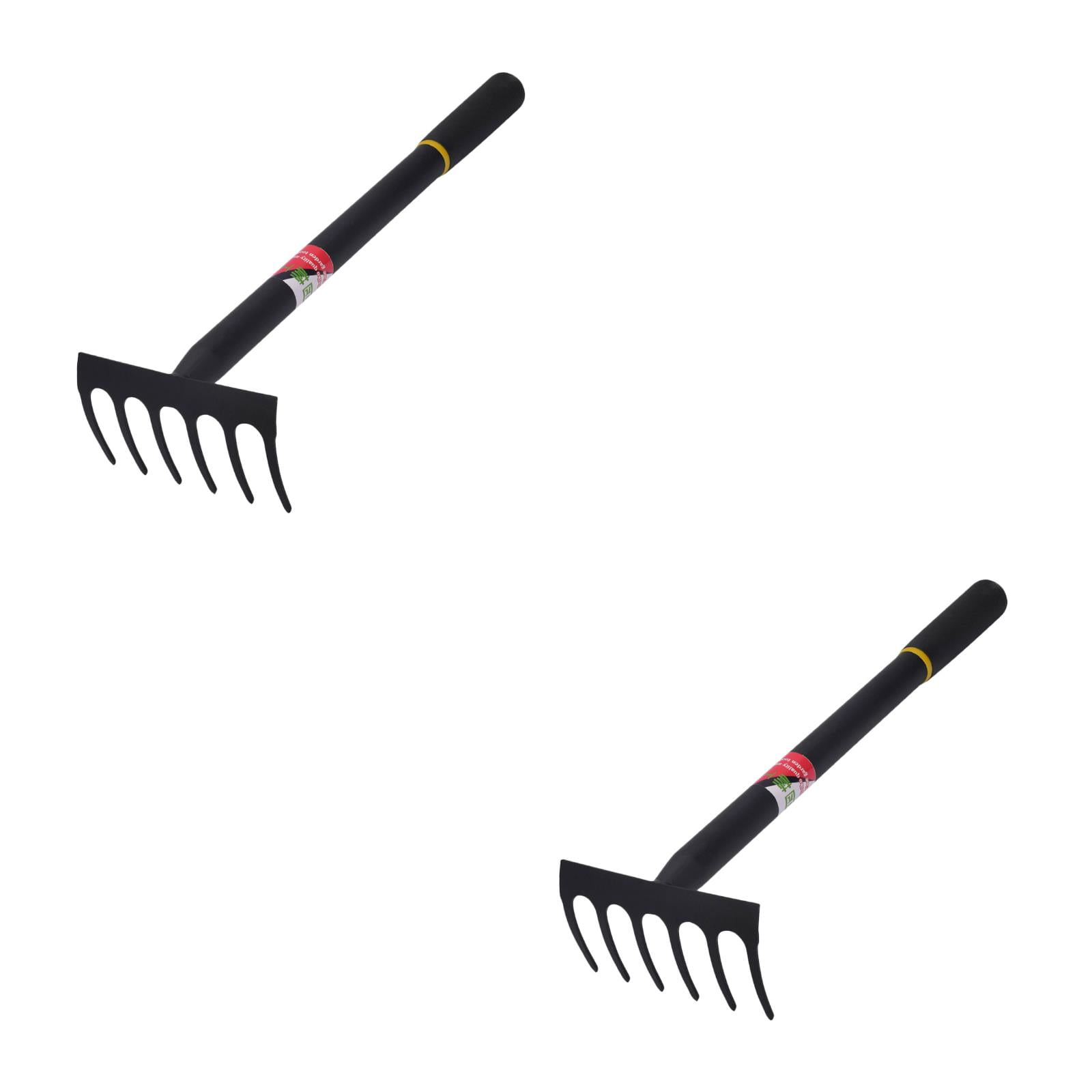 OUNONA 2 pcs Garden Rake Soil Tiller with Handle Cultivating Tool ...
