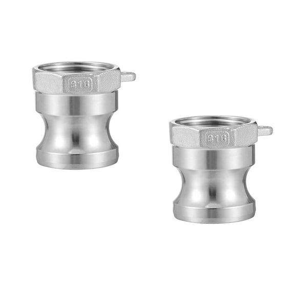 OUNONA 2 pcs Stainless Steel Cam and Groove Hose Fitting Camlock Quick Coupling Parts