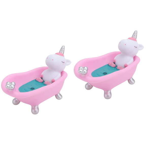 OUNONA 2-Pack Cute Animal Soap Holder Set, Cartoon Bathtub Soap Box for Bathroom Organization
