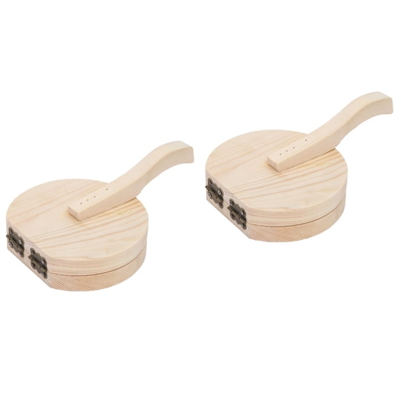 OUNONA 2-Pack Wooden Dumpling Wrapper Pressers Dumpling Making Tools for Home Kitchen Cooking (Khaki)