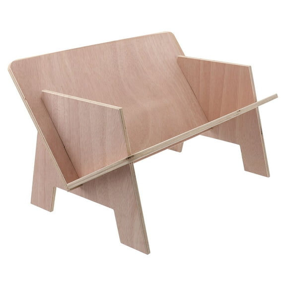 OUNONA 2 pcs Wooden Simple Bookshelf Creative Small Bookrack Office File Rack (Log Color)