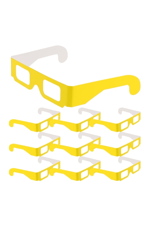 20Pairs Yellow Neon Rectangular Refraction Glasses for Glow and Rave Parties