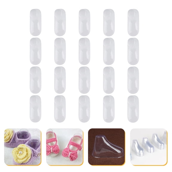BALAHAPY Pvc Shoe Shaper Clear Plastic Baby Feet Holder Transparent 20Pairs 3.9X1.7In