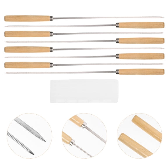 DRAFIDEEP Roasting Skewer Bbq Skewers Stainless Steel 20Pcs 33X1.5Cm