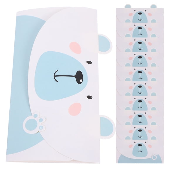 OUNONA 20 Pcs Cartoon Greeting Cards Animal Valentine Baby White