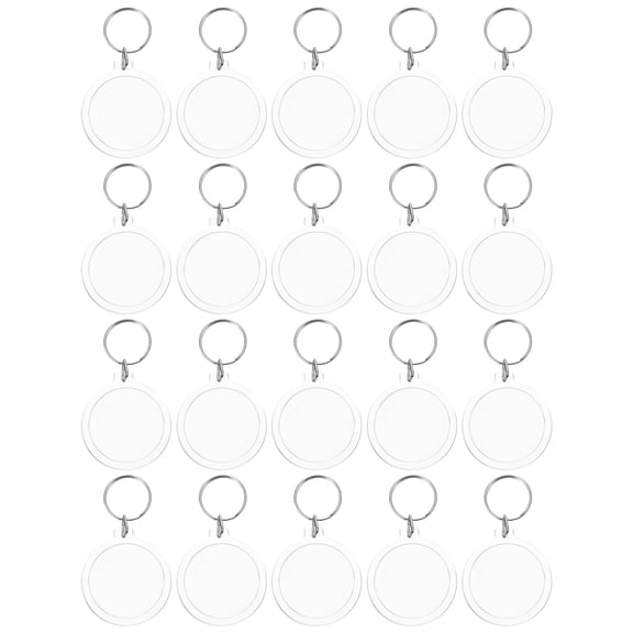OUNONA  20 Pcs Double Sided Frame Keychain Beautiful Details Design Keychains