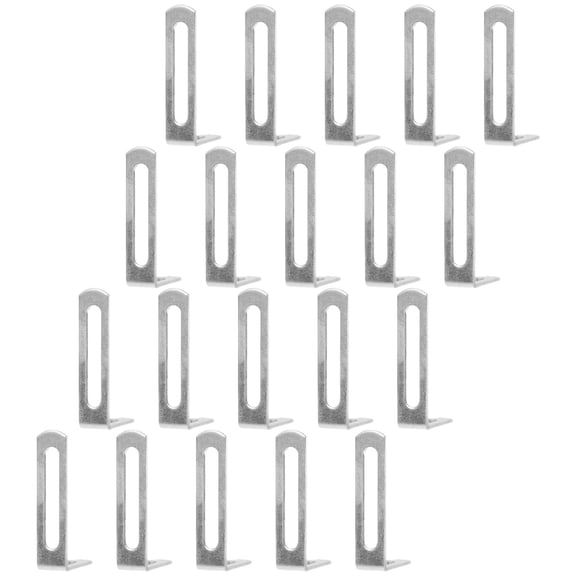 NUOLUX 20Pcs Metal L Brackets Small Silver Right Angle Brackets for Wood Furniture Repair