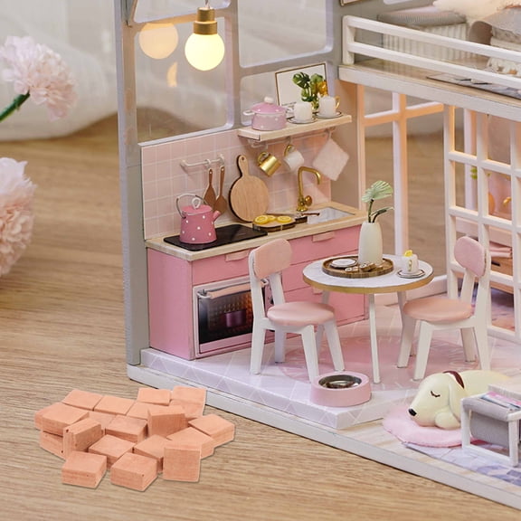 Tineasur Red Pottery Clay Bricks 20 Pieces for Landscape and Miniature Craft Projects