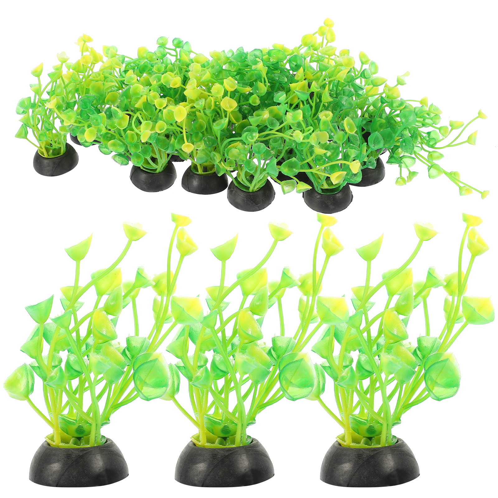 POPETPOP 2-Pack Tall White Plastic Aquarium Plants - Large Faux Aquatic Decor For Fish Tanks & Terrariums