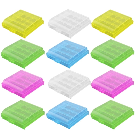 OUNONA 20 Pcs Rechargeable Batteries Storage Box Rectangular Made of PP Plastic for Travel