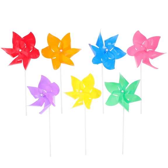 Tineasur 20Pcs Six Leaves Windmill Plastic Decor for Outdoor Garden Party Decoration