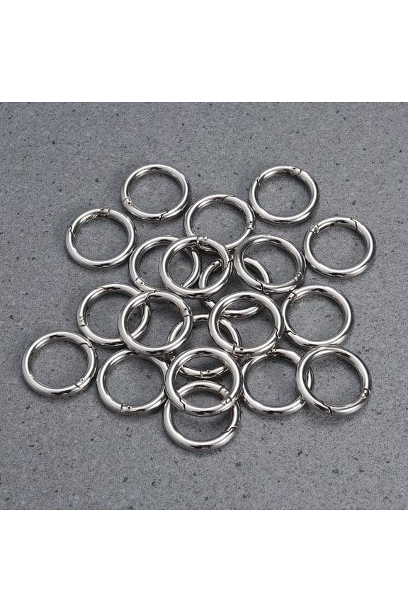 20-Pack Small Split Key Zinc Alloy Open Jump Polished for Jewelry Making and Craft Components